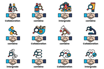 Fototapeta premium A hand holding a magnifying glass, which is a symbol of collaboration