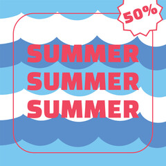 Summer vacation sale advertising banner illustration background