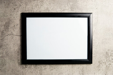 Blank picture frame mockup on a wall. Square orientation. Artwork template