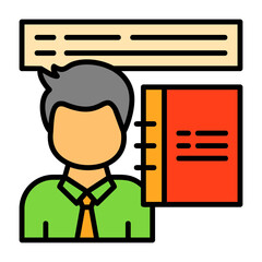 Employee Handbook Filled Style Icon