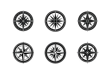 compass silhouette vector illustration