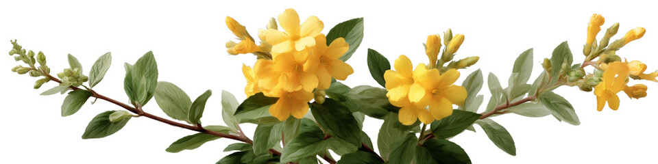 Obraz premium [Transparent Background PNG]Beautiful Yellow Flowers on Branch