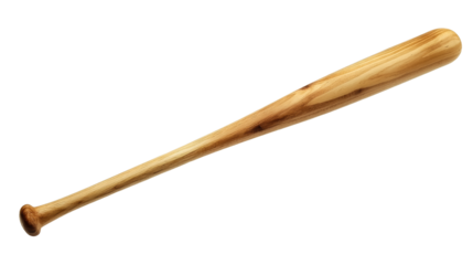 [Transparent Background PNG]Wooden Baseball Bat Isolated on White Background