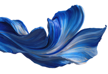 [Transparent Background PNG]Dynamic Blue Paint Splash Abstract Art