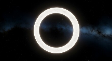 Glowing Ring in Space with Starry Nebula Background