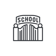 School gate line icon