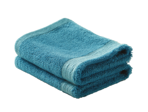 [Transparent Background PNG]Teal Colored Bath Towels