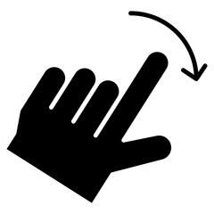 Vector Icon rotate, hand, hands and gestures, gestures, sign