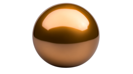 Egg shape with reflective golden surface, cut out transparent
