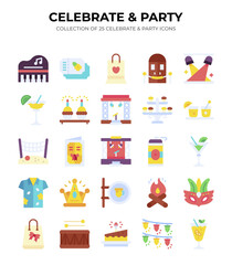 Fototapeta premium Collection of 25 Celebrate & Party Icons