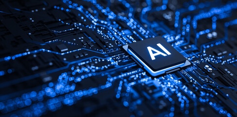 Artificial Intelligence AI Processor on Circuit Board
