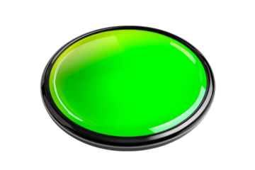 Illuminated Green Push Button with Chrome Bezel, cut out transparent
