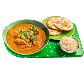 butter chicken curry with naan