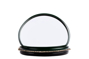 Empty green snow globe, Christmas decoration object, cut out transparent