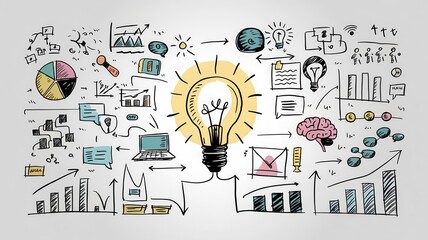 Infographic Representing Business Strategy, Conceptualization and Planning