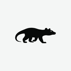 Minimalist Black Sanda Lizard Silhouette on White Background – Clean High-Contrast Reptile Vector Art