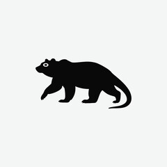 Minimalist Black Sanda Lizard Silhouette on White Background – Clean High-Contrast Reptile Vector Art