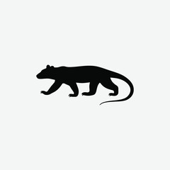 Fototapeta premium Minimalist Black Sanda Lizard Silhouette on White Background – Clean High-Contrast Reptile Vector Art