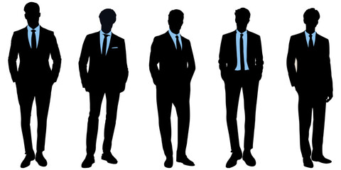 Silhouette businessman with suit icon vector for corporate, office, and professional visuals. Ideal for business profile, finance, startup pitch, and workplace illustrations.