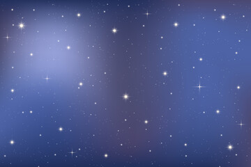 Dark night sky with shining stars and glowing constellations. Blue gradient background illustrates celestial universe with magical nebula patterns, perfect for astrology-inspired fantasy wallpaper.