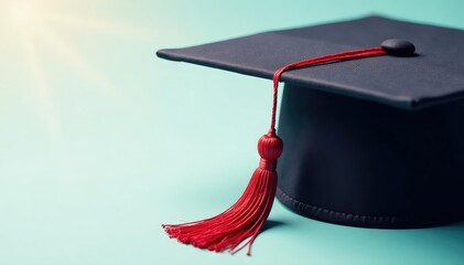 Close-up of a graduation cap, tassel hanging down, signifying accomplishment , graduation, academic, academic regalia