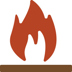 Illustration of a Burning Fire Flame