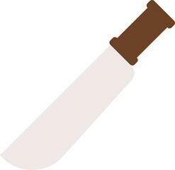 Illustration of a Machete with Brown Handle