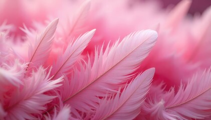 Close-up of fluffy pink feathers, soft texture, delicate detail , gentle, pattern, rose