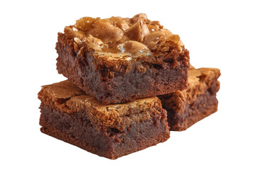 [Transparent Background PNG]Delicious Stacked Chocolate Brownies