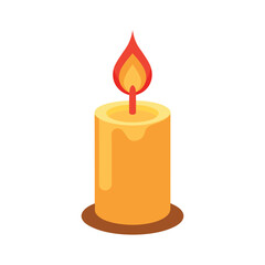 Candle Vector Illustration on White Background
