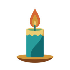 Candle Vector Illustration on White Background