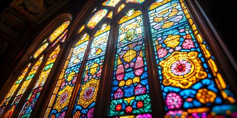 Magnificent Stained Glass Window in Gothic Architecture