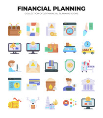 Financial Planning Icon Set. 25 Essential Icons for Business and Finance