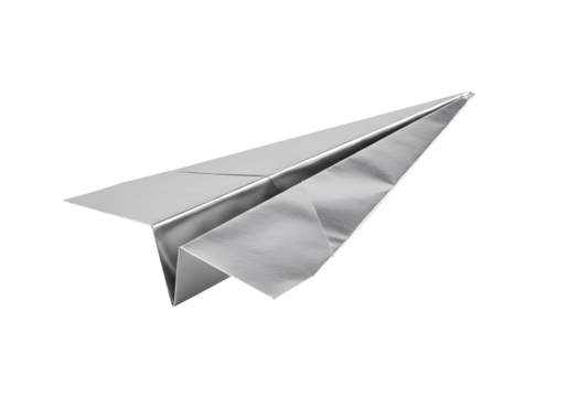 Simple grey paper airplane frame journey adventure freedom flight path concept