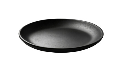 black ceramic plate on white background