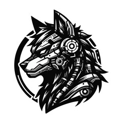 Modern Geometric Wolf Head – Cybersecurity and Tech Logo Icon