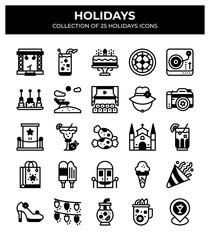 Holidays. Collection of 25+ Diverse Holiday Icons