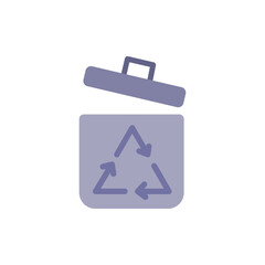 Stylized recycling bin illustration for eco-friendly waste management icon