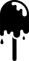 Ice Lolly Melting Silhouette Vector Illustration 