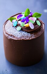 chocolate cake with rose