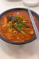 tom yam with seafood stock photos