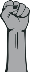 Raised Fist Vector: Bold Two-Tone Design