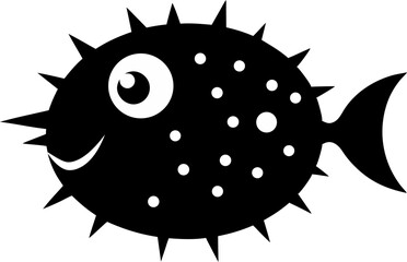 Minimalistic Pufferfish Vector Illustration 