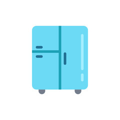 Stylized blue refrigerator illustration with clean lines and rounded edges