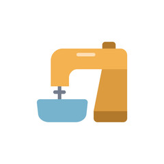 Stylized Kitchen Mixer Illustration with Muted Color Palette on Transparent