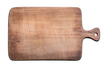 Wooden Cutting Board with Handle, Top View, Rectangle Shape, cut out transparent