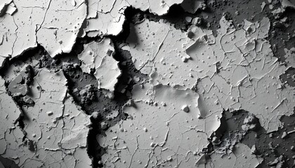 Fototapeta premium Peeling Paint Texture in Monochrome. 