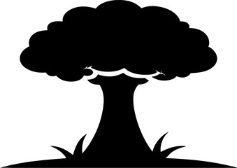 Mushroom Cloud Silhouette Vector Illustration 