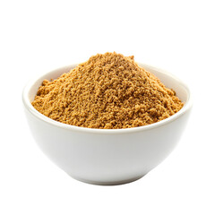Aromatic Ground Cumin in White Bowl, Close-Up