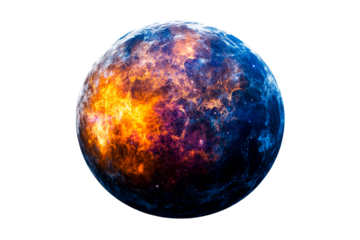 Abstract planet nebula cosmic sphere space pattern, cut out transparent